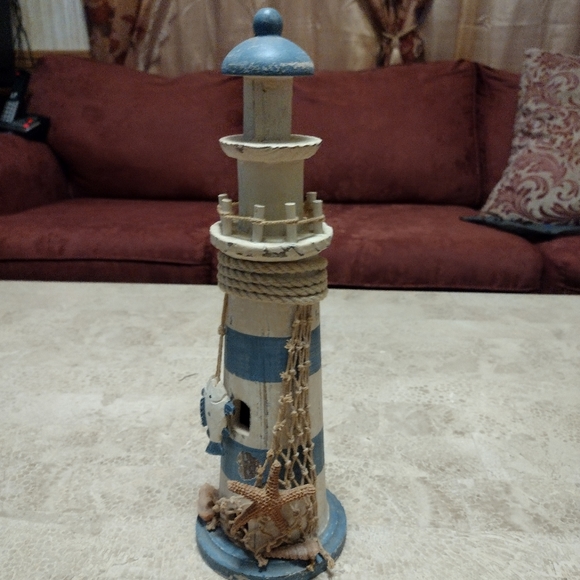 ⛵Vintage Wooden Rustic Lighthouse and Sailboat Beach Decor, Nautical⛵🌺 - Picture 4 of 8